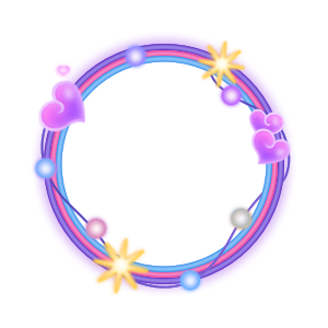 Neon Pink And Cyan Heart Ribbon Frame