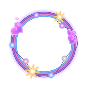 Neon Pink And Cyan Heart Ribbon Frame