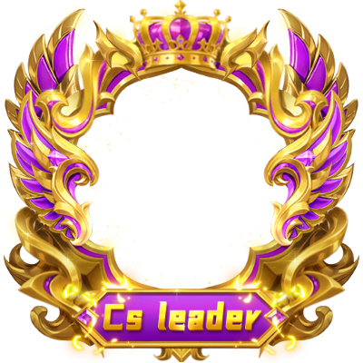 CS Leader Purple Gold Winged Crown Frame