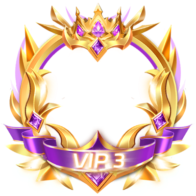 VIP 3 Golden Purple Winged Crown Frame