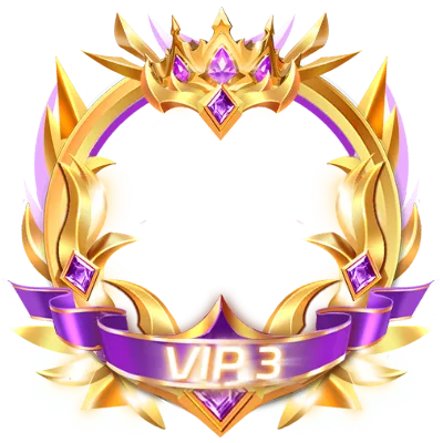 VIP 3 Golden Purple Winged Crown Frame