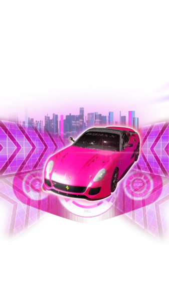 Hot Neon Pink Supercar