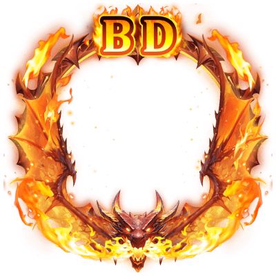 BD Golden Flaming Dragon Crest Frame