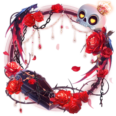Gothic Crowned Skull Crimson Rose Frame