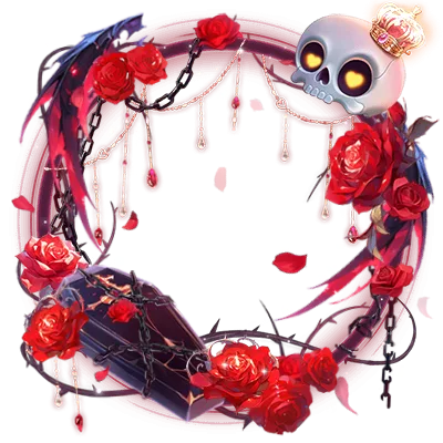 Gothic Crowned Skull Crimson Rose Frame