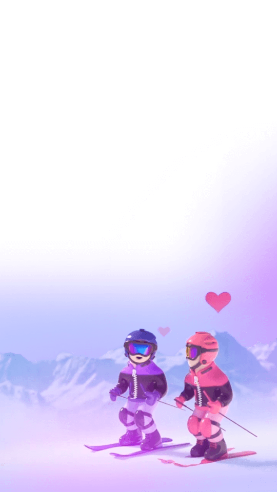 Winter Ski Snowboard Chibi Kids
