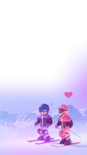 Winter Ski Snowboard Chibi Kids
