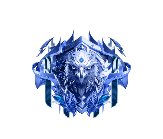 Sapphire Blue Armored Shield Badge (Level 3)