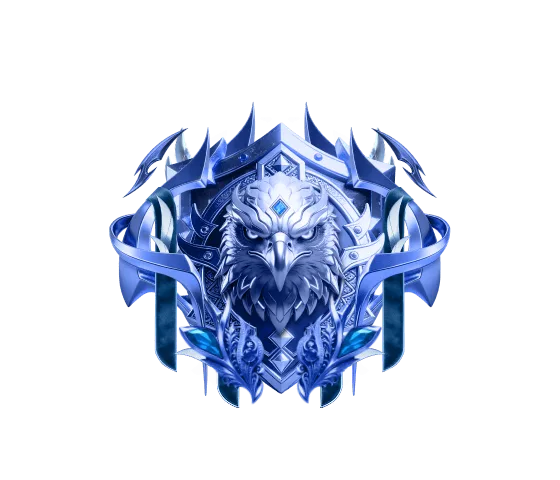 Sapphire Blue Armored Shield Badge (Level 3)