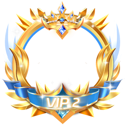 VIP 2 Golden Blue Winged Crown Frame