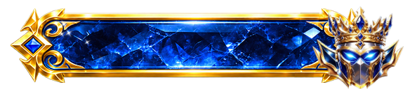 Sapphire Blue Crystal Gold Baroque Banner