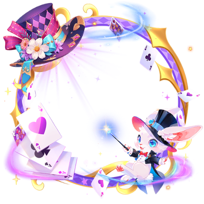 Magician Bunny Playing Cards Circus Frame
