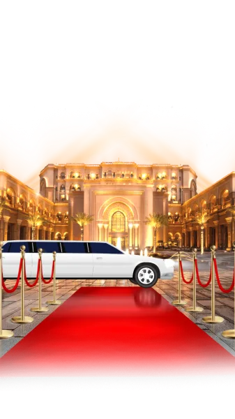 Royal White Limousine Red Carpet Palace