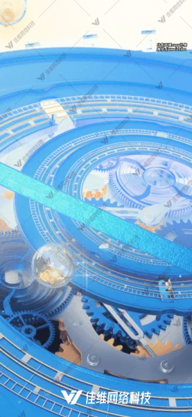 Futuristic Blue Tourbillon Clockwork Gears Gift