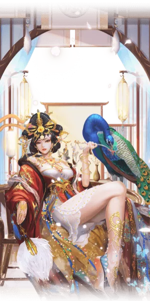 Imperial Empress Princess With Peacock