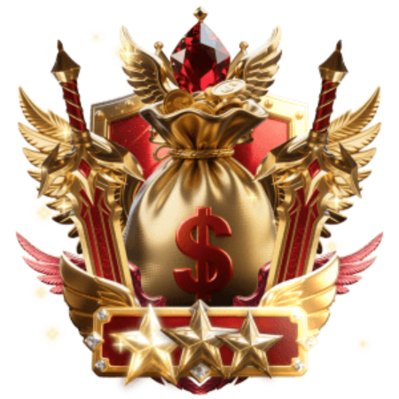 Royal Ruby Winged Money Bag 3 Star Badge
