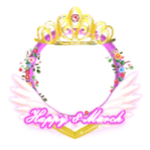 Princess Crown Floral Garden Wreath Frame