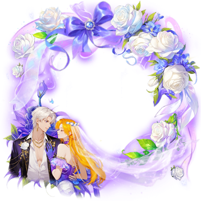 Romantic Wedding Couple Floral Wreath Frame