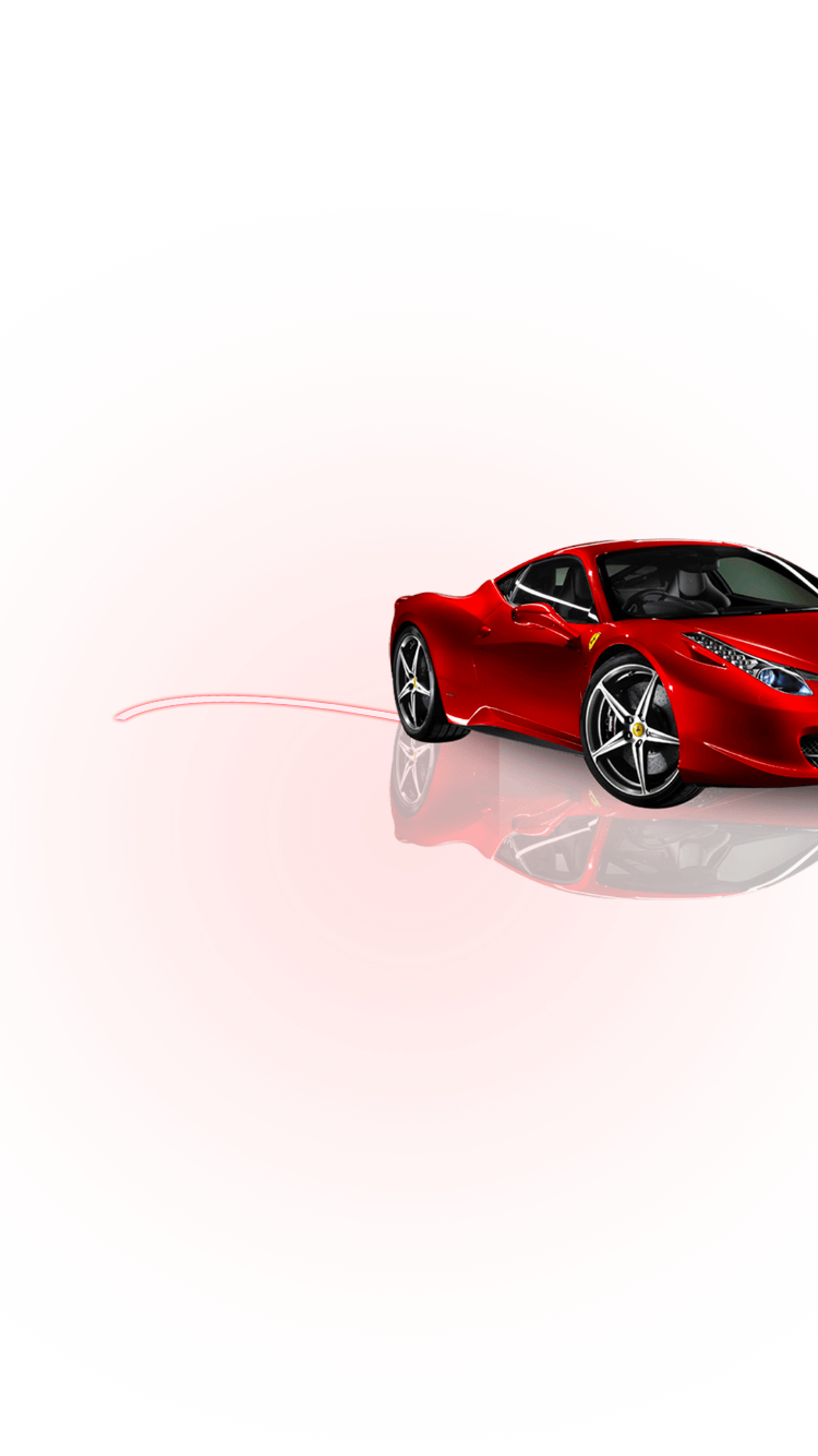 Sleek Crimson Red Ferrari Sports Car