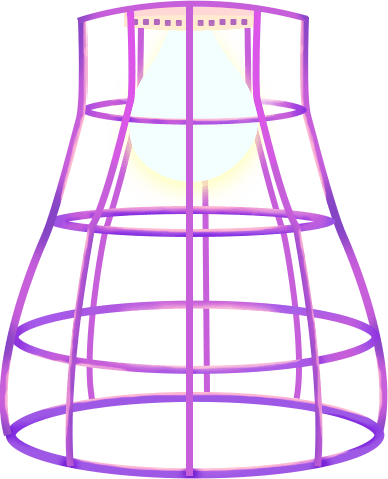 Purple Neon Geometric Lantern