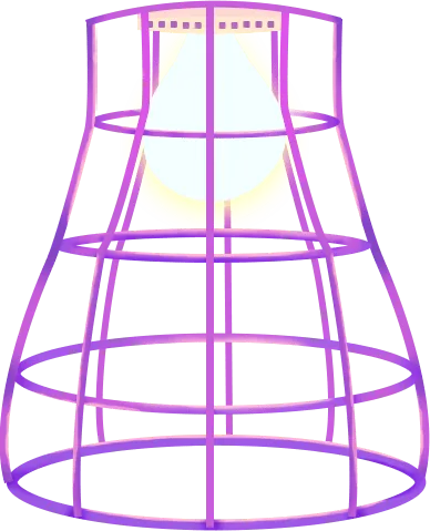 Purple Neon Geometric Lantern