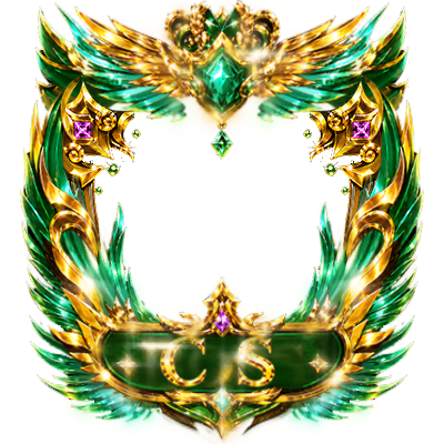 CS Green Emerald Laurel Winged Crest Frame