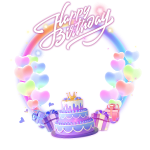Rainbow Glow Birthday Avatar Frame