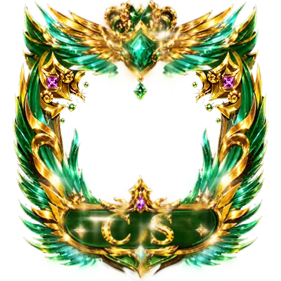 CS Green Emerald Laurel Winged Crest Frame