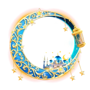 Golden Turquoise Crescent Moon Frame