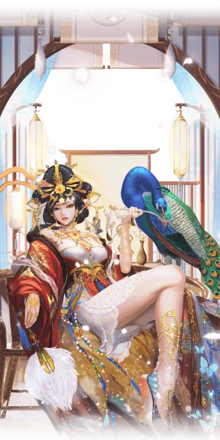 Imperial Empress Princess With Peacock