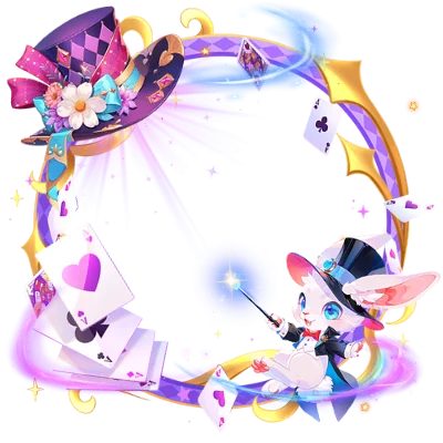 Magician Bunny Playing Cards Circus Frame