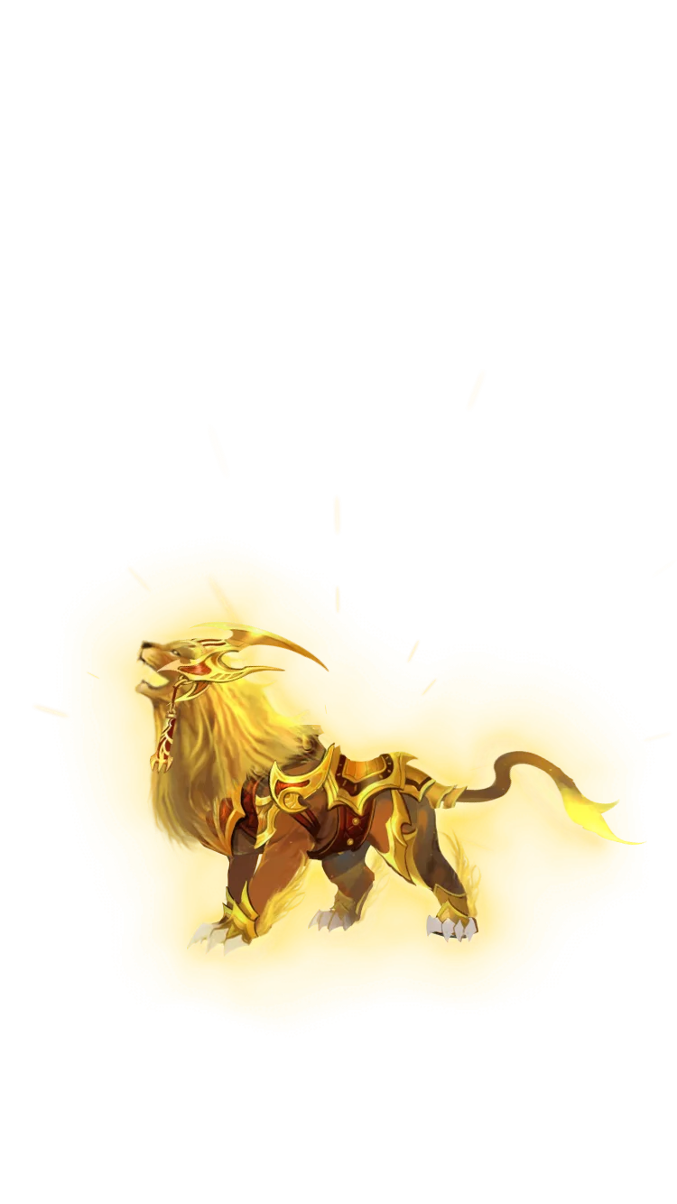 Majestic Armored Golden Roaring Lion