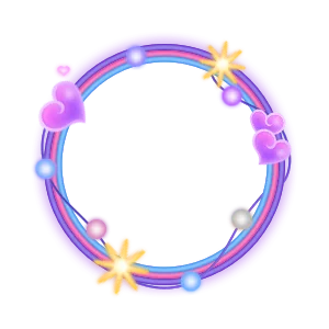 Neon Pink And Cyan Heart Ribbon Frame