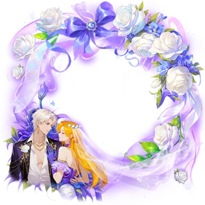 Romantic Wedding Couple Floral Wreath Frame