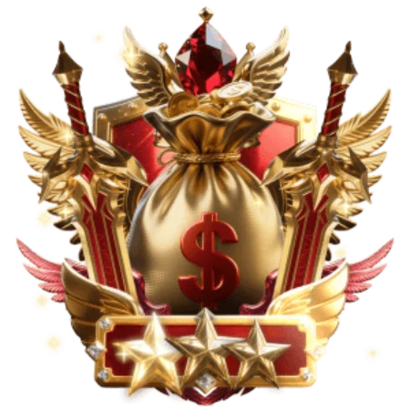 Royal Ruby Winged Money Bag 3 Star Badge