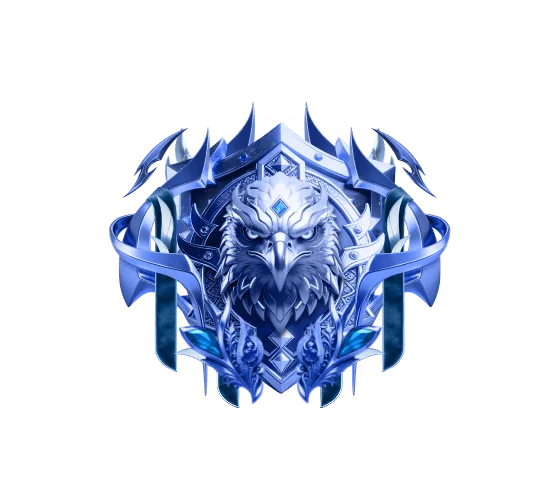 Sapphire Blue Armored Shield Badge (Level 3)
