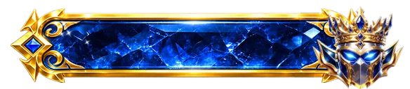Sapphire Blue Crystal Gold Baroque Banner