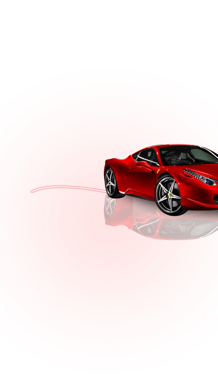 Sleek Crimson Red Ferrari Sports Car
