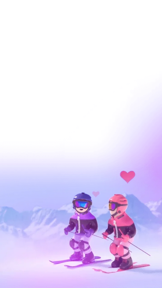 Winter Ski Snowboard Chibi Kids